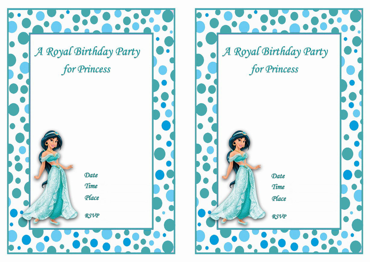 Princess Jasmine Birthday Invitations â Birthday Printable
